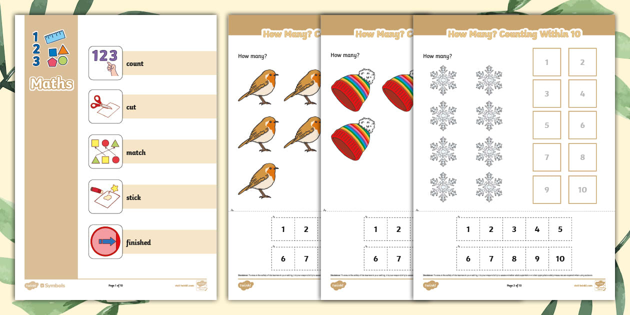 👉 SEND Structured Steps Winter 'How Many?' Counting Within 10