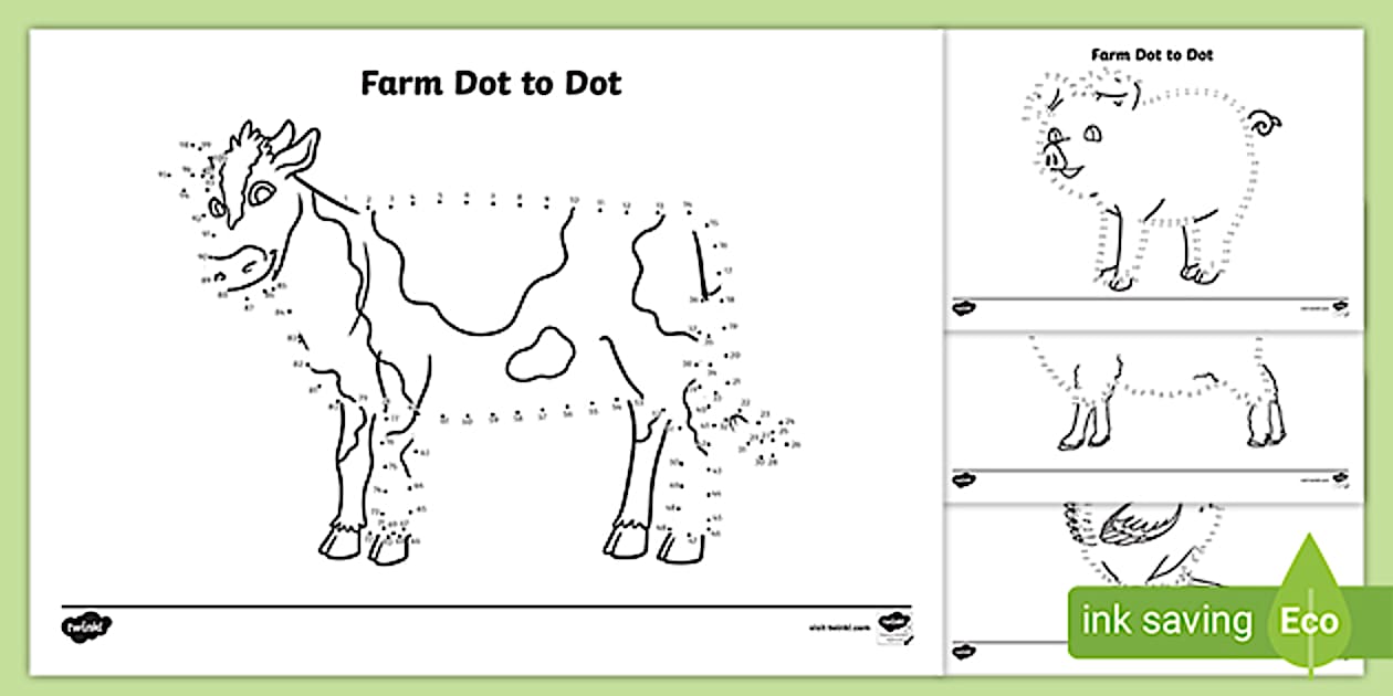 Farm Themed Dot To Dot Up To 100 Worksheets Twinkl Farm themed dot to dot up to 100 worksheets twinkl