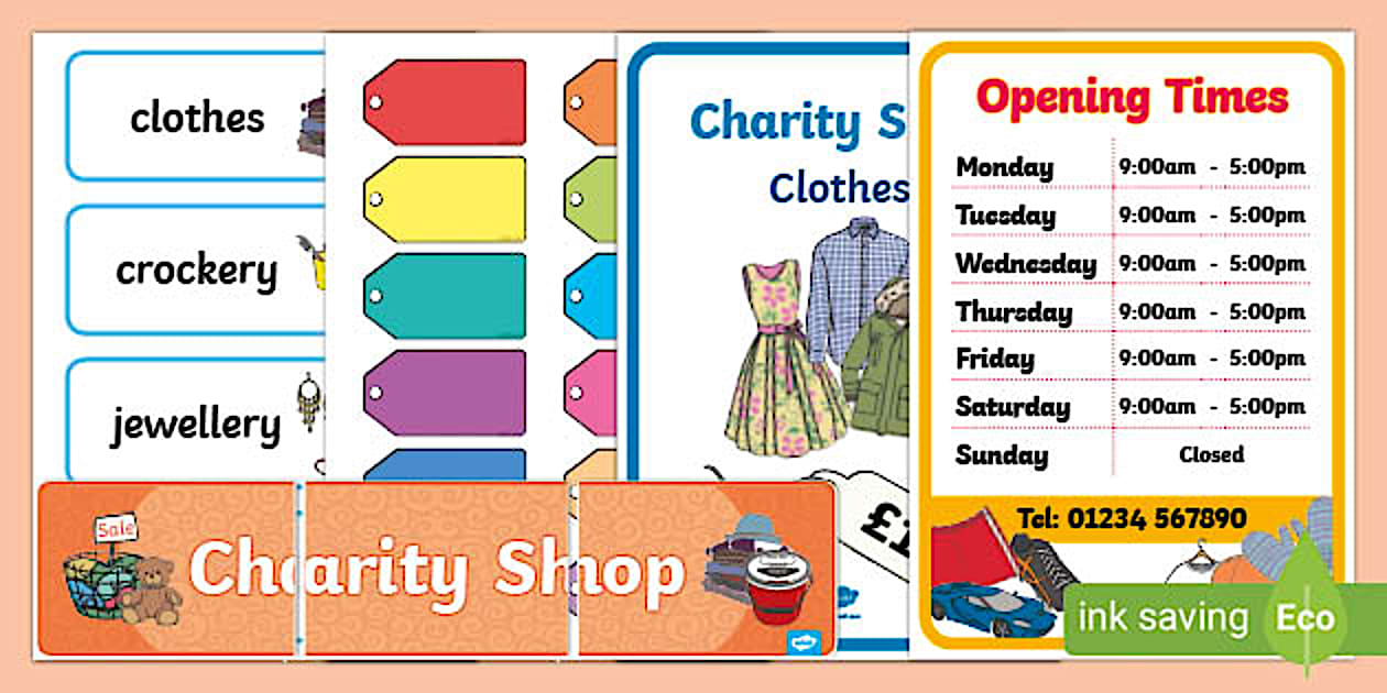 Charity Shops Role Play Pack (teacher made) - Twinkl