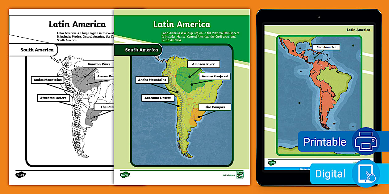Latin America Map (teacher made) - Twinkl