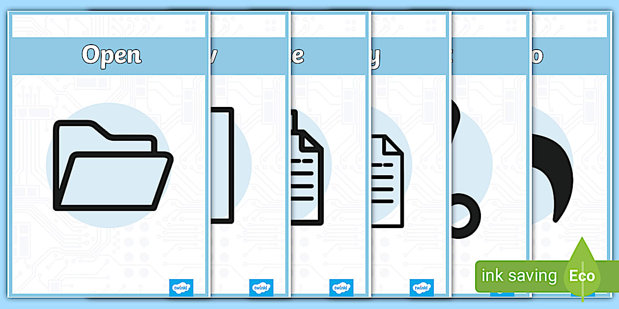 Important Computer Icons Display Posters (teacher made)
