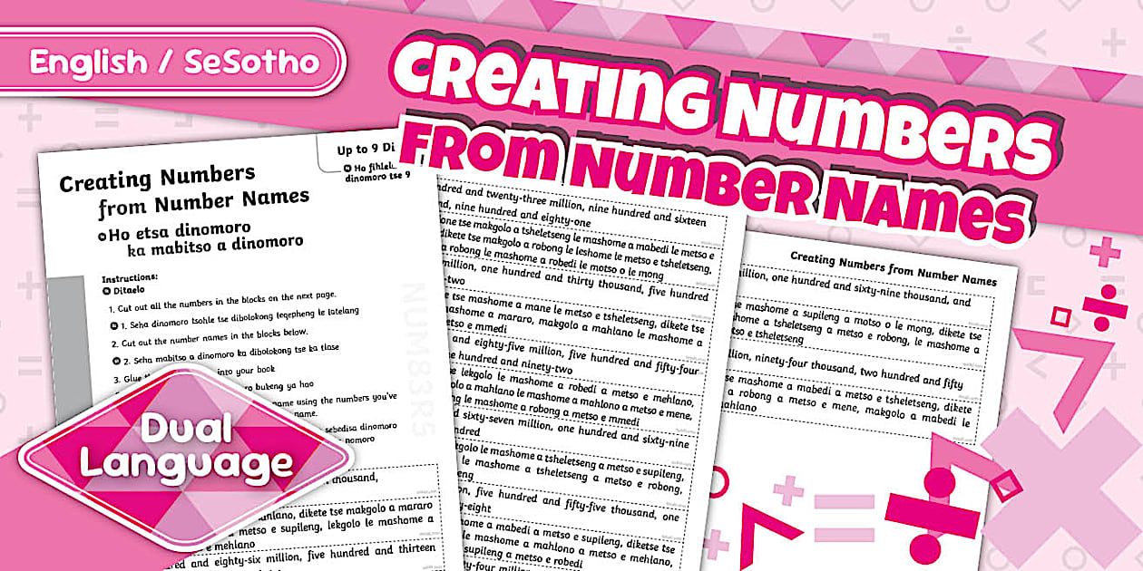 Creating Numbers from Number Names Up to 9 Digits