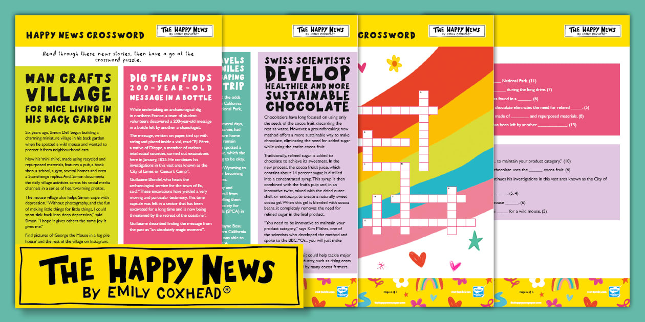 FREE The Happy Newspaper: Happy News Crossword (Issue 36)