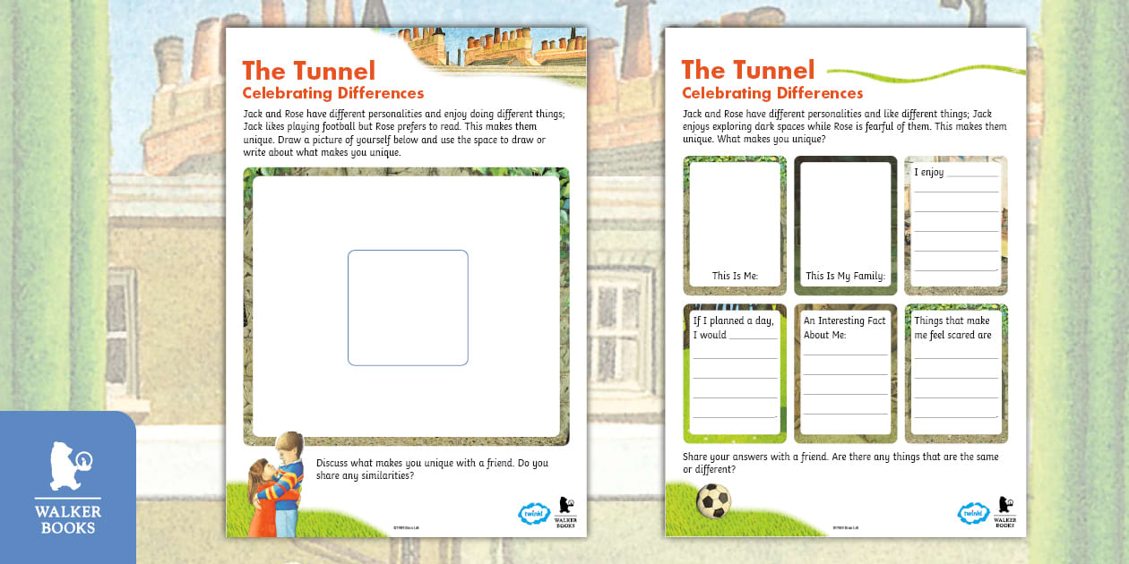 FREE The Tunnel: Celebrating Differences Activity Sheet