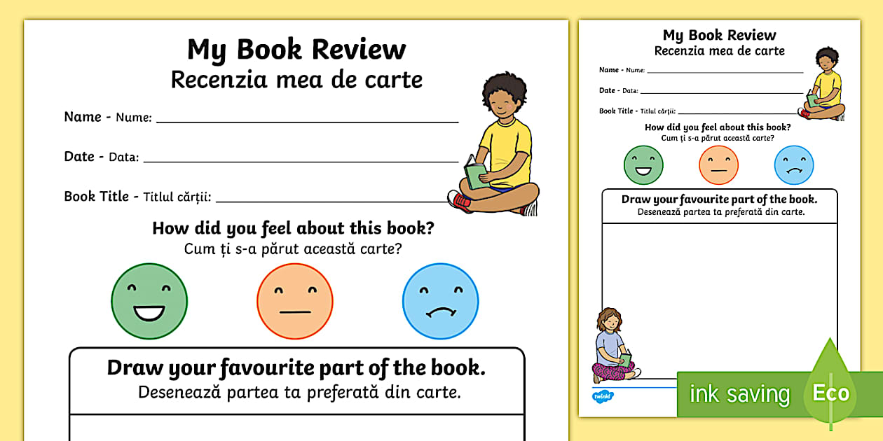 My Book Review Writing Worksheet / Worksheet English/Romanian - My Book ...