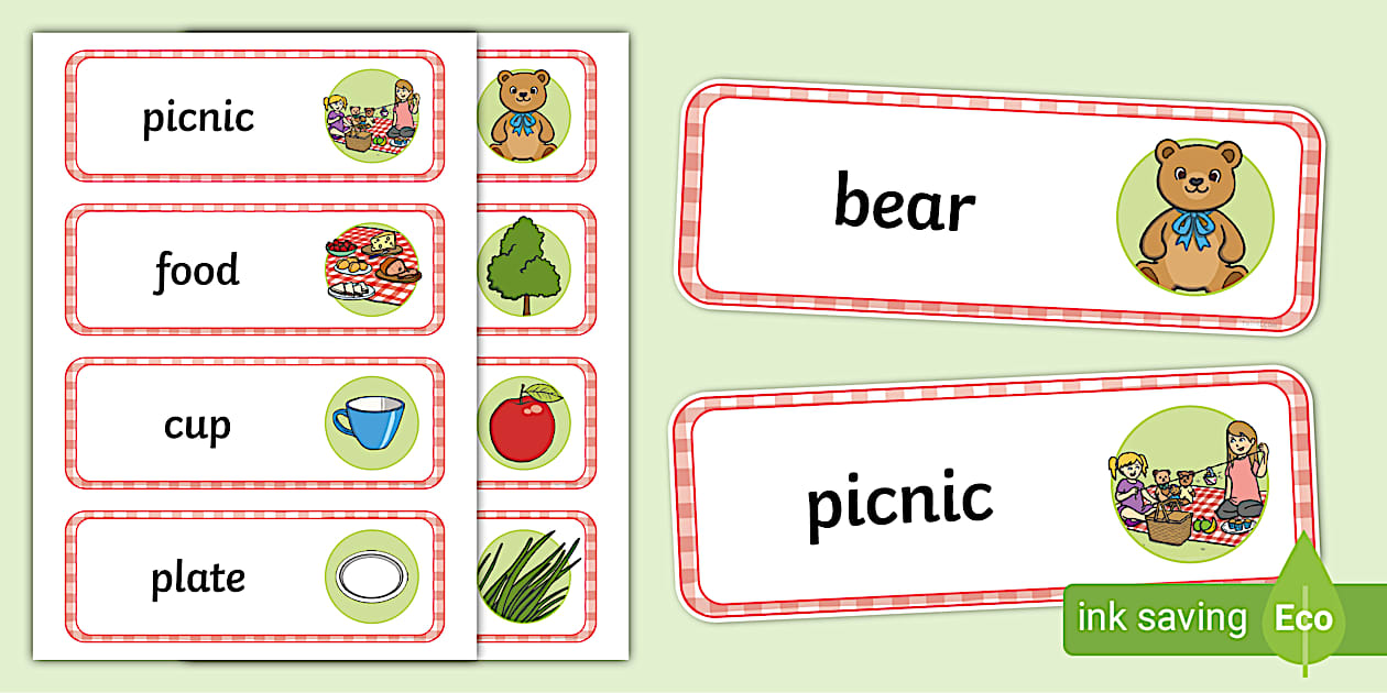 Teddy Bears Picnic Word Cards - Teaching Resources - Twinkl
