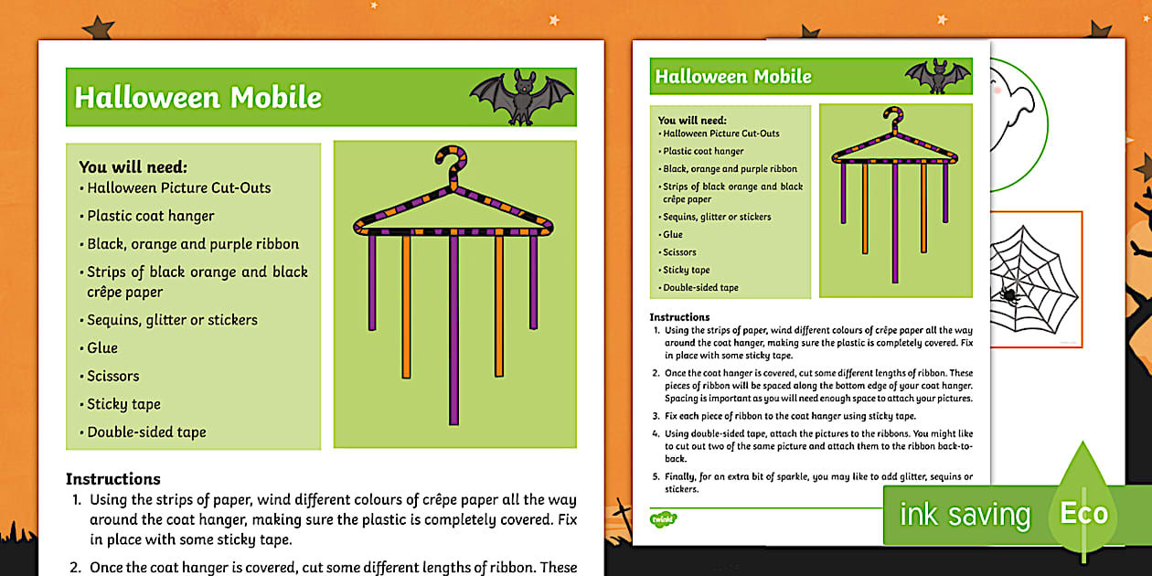 Halloween Mobile Craft Instructions