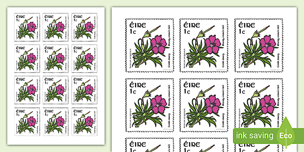 Irish Postage Stamps Cut Outs (teacher made) Twinkl