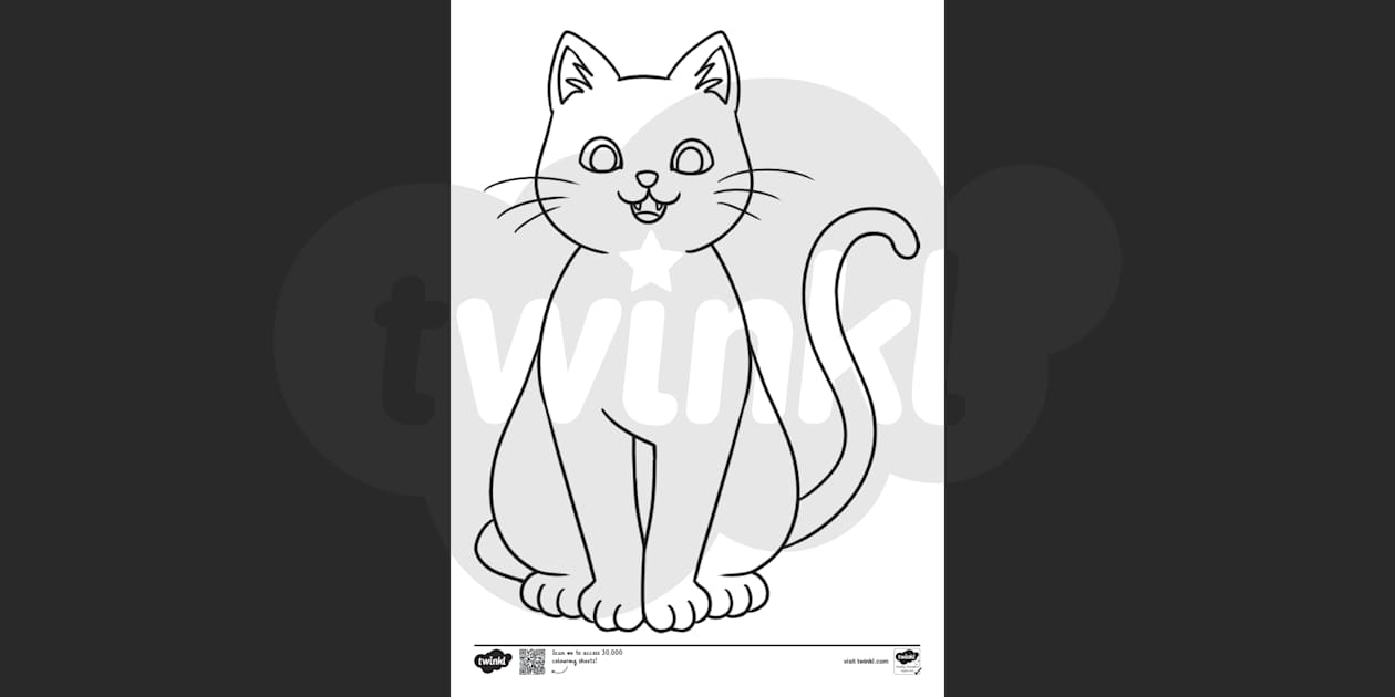 cat clipart colouring