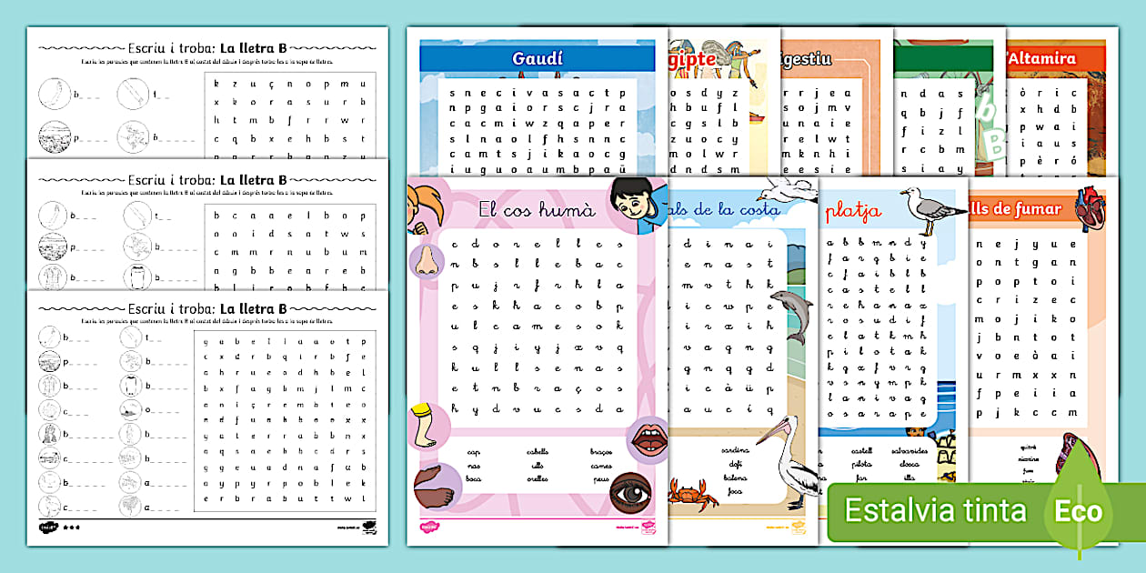 Paquet de recursos: Sopes de lletres temàtiques - Català