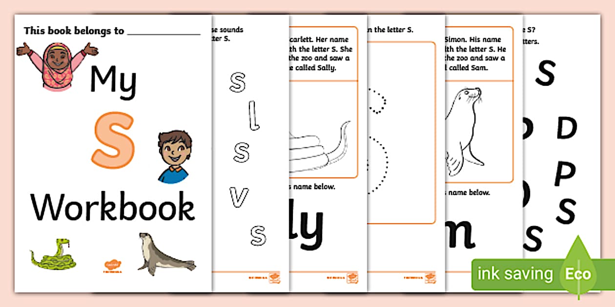 's' Words For Kids - Alphabet Workbook (teacher made)