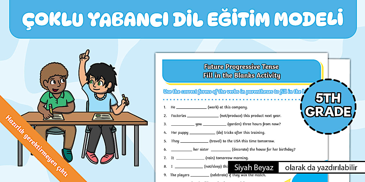 Future Progressive Tense Fill in the Blanks Activity-Twinkl