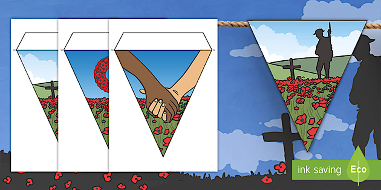 Remembrance Day Themed Bunting (teacher made) - Twinkl