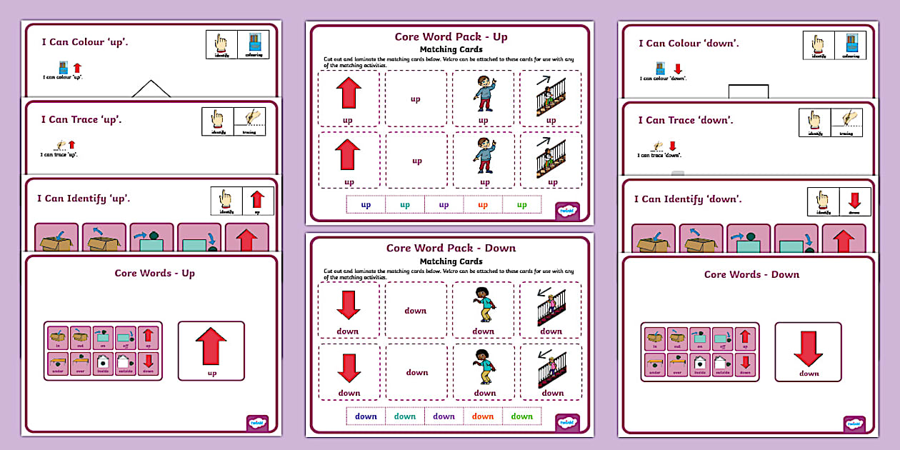 Core Word Pack - Up/Down (teacher made) - Twinkl
