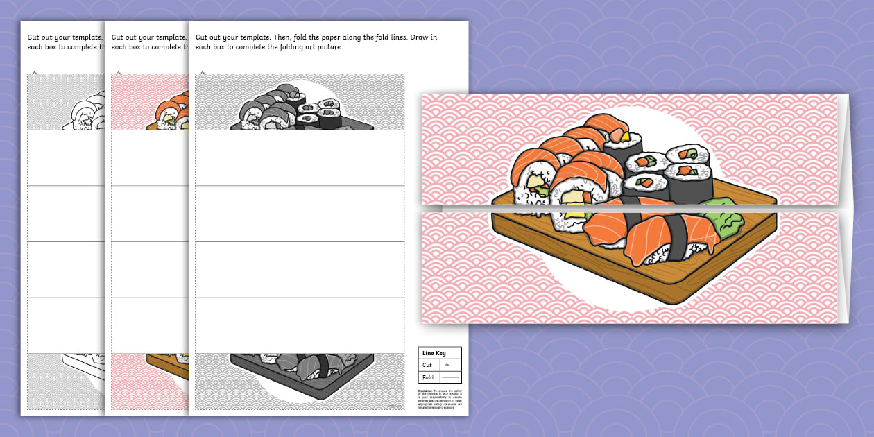 Sushi Folding Art Template - Twinkl Arts (teacher made)