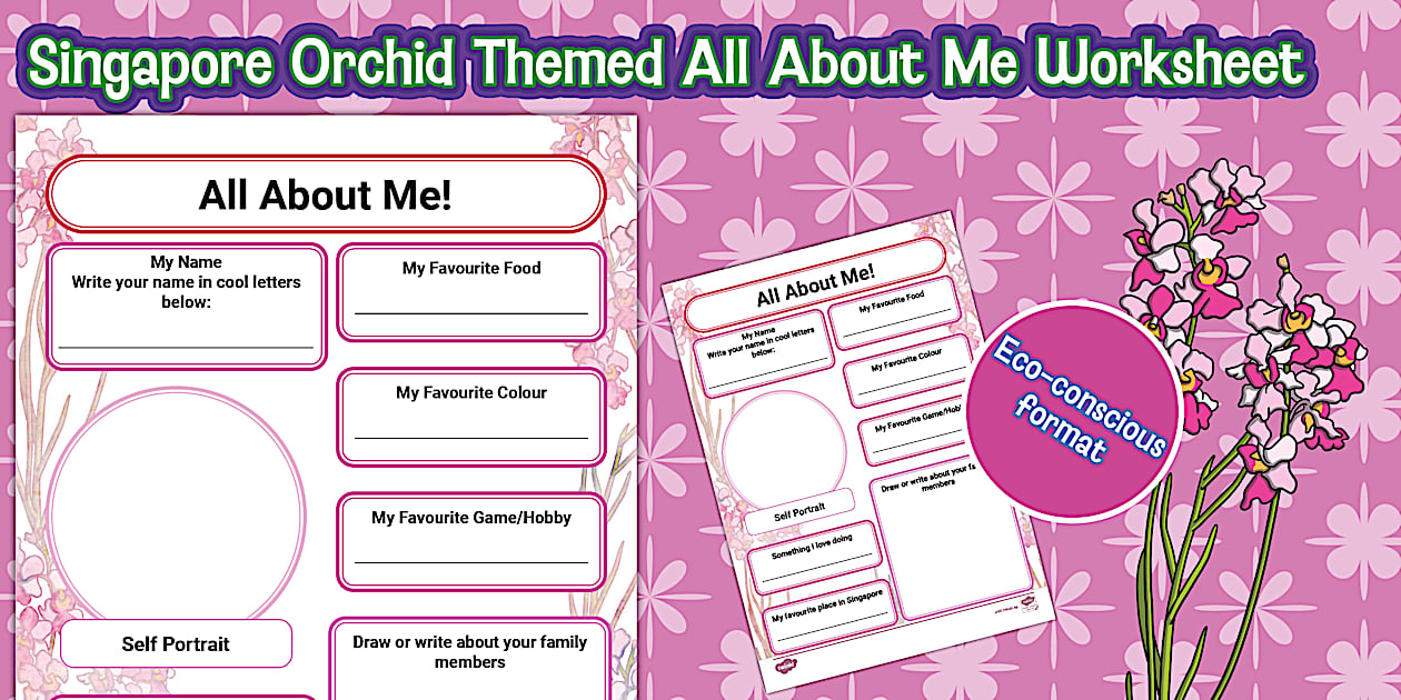 All About Me Singapore Orchid Worksheet