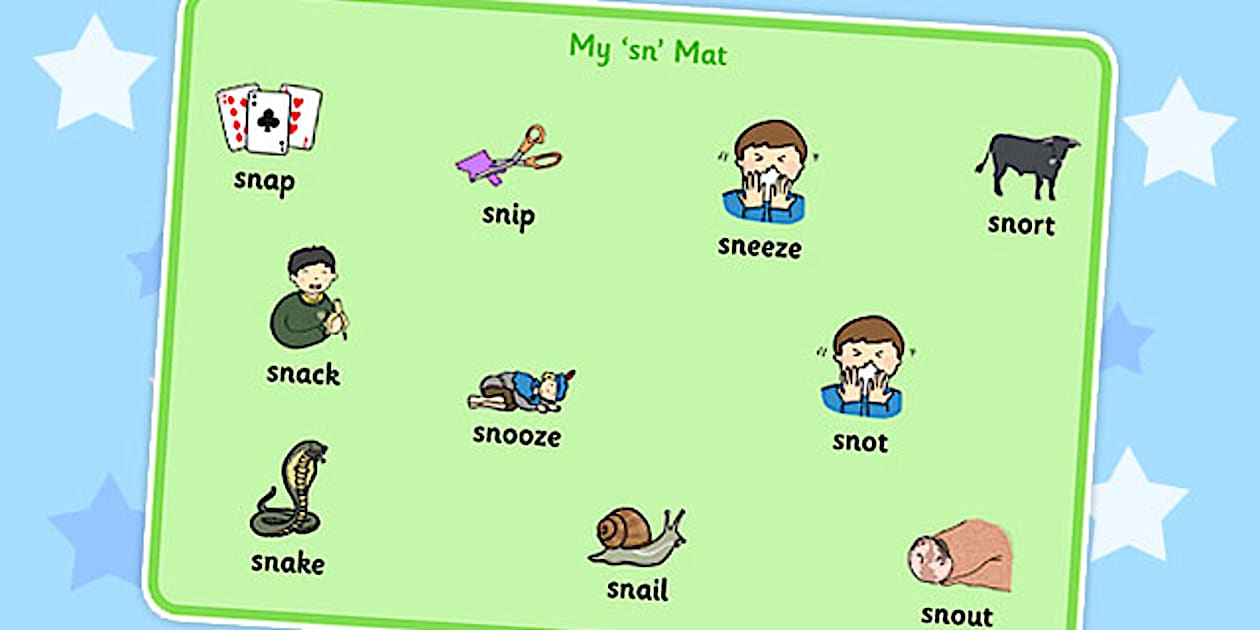 Cursive SN Word Mat (teacher made) - Twinkl