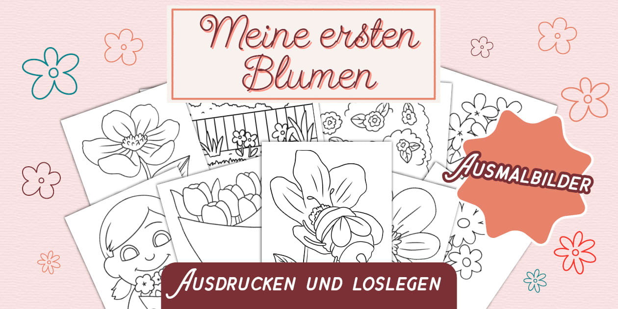 Meine ersten Blumen - Ausmalbilder
