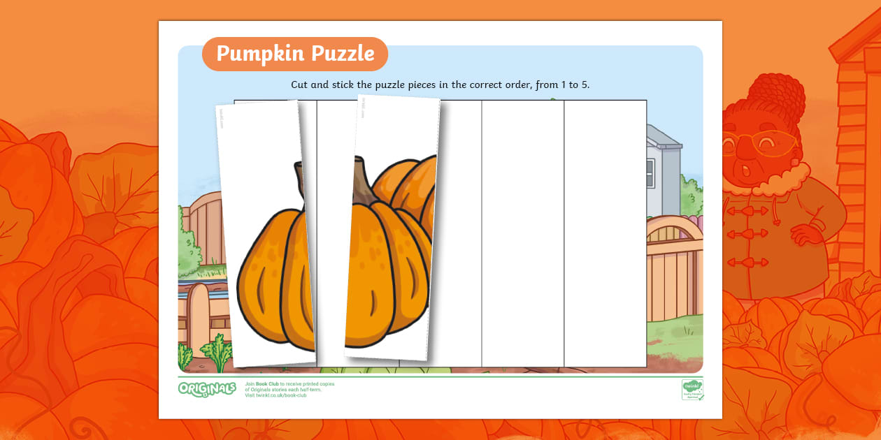 👉 Pumpkin Number Ordering 1-5 Puzzle (teacher made)