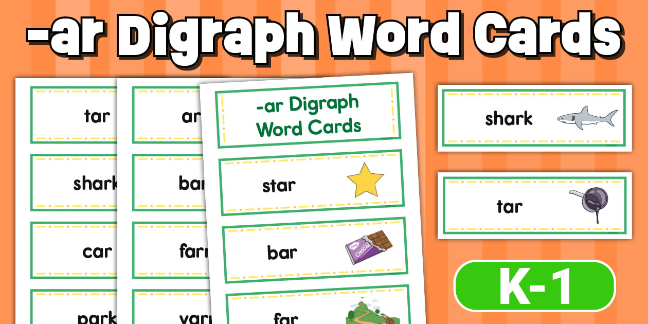 -ar Digraph Word Cards