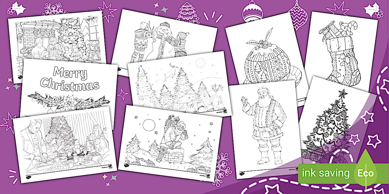 Christmas Colouring Sheets (Ages 7 - 11) (teacher made)
