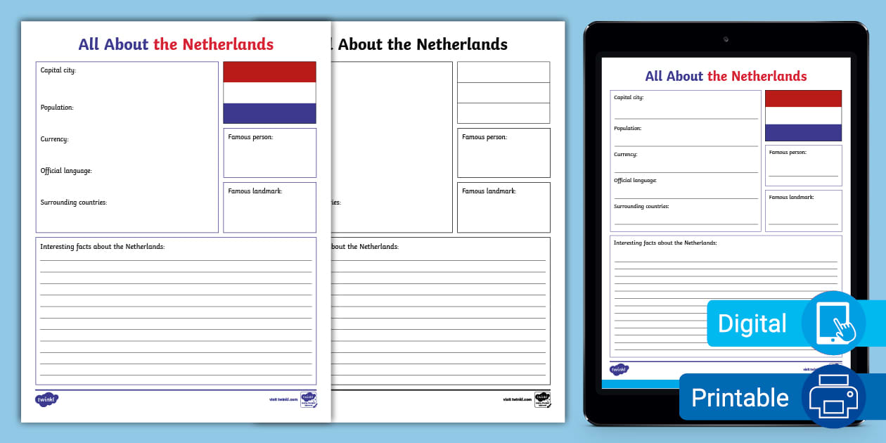 All About the Netherlands Research Activity for 3rd-5th