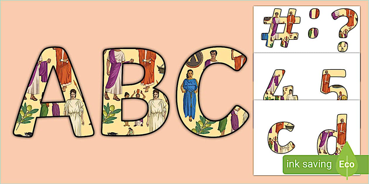 Ancient Greece Themed Display Lettering