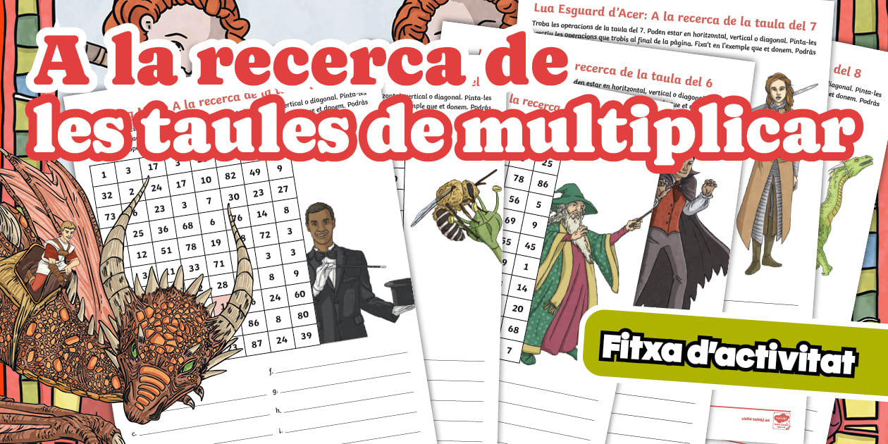 Fitxes d'activitat: A la recerca de les taules de multiplicar - Català