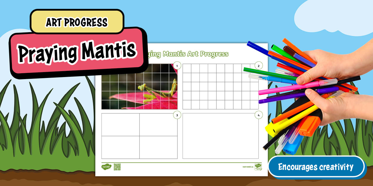 Praying Mantis Art Progress Template