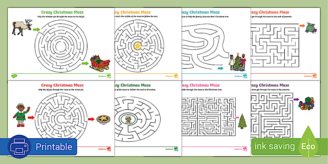 Christmas Maze Worksheets | Mega Pack | South Africa
