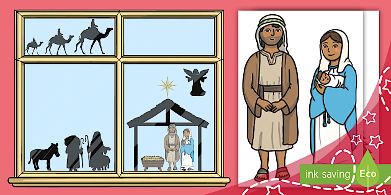 Nativity Window Display (teacher made) Twinkl