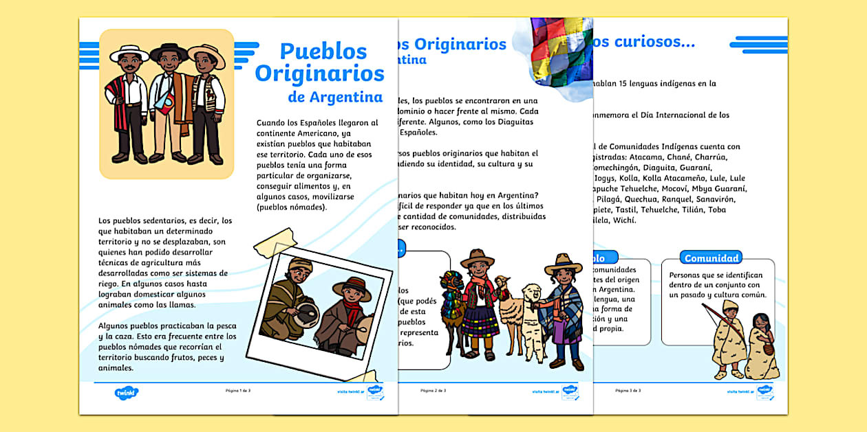 Fichas de los pueblos originarios para niños - Twinkl
