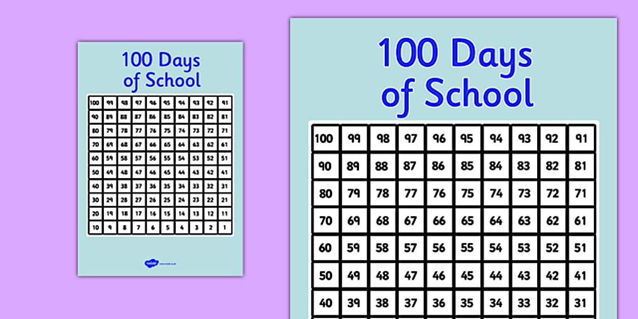 Black and White 100 Days of School Poster (teacher made)
