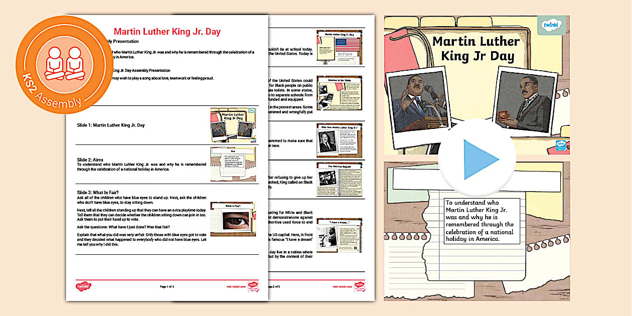KS2 Martin Luther King Jr. Day Assembly Pack (teacher made)