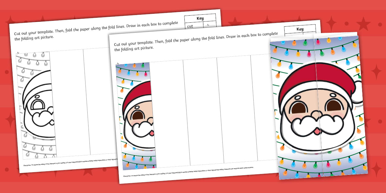 * NEW * Santa #39 s Beard Folding Art Template (teacher made)