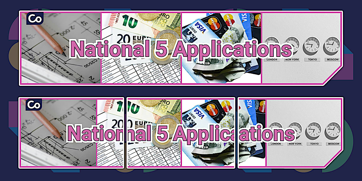 Mathematics and Numeracy Wall Display: National 5 Applications Banner