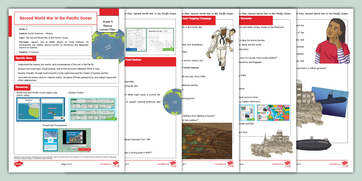 Grade 9 Lesson Plan: Second World War in the Pacific Ocean