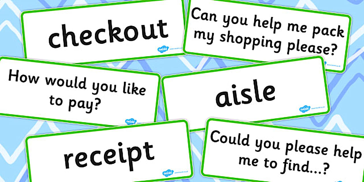 Supermarket Vocabulary Cards (profesor hizo) - Twinkl