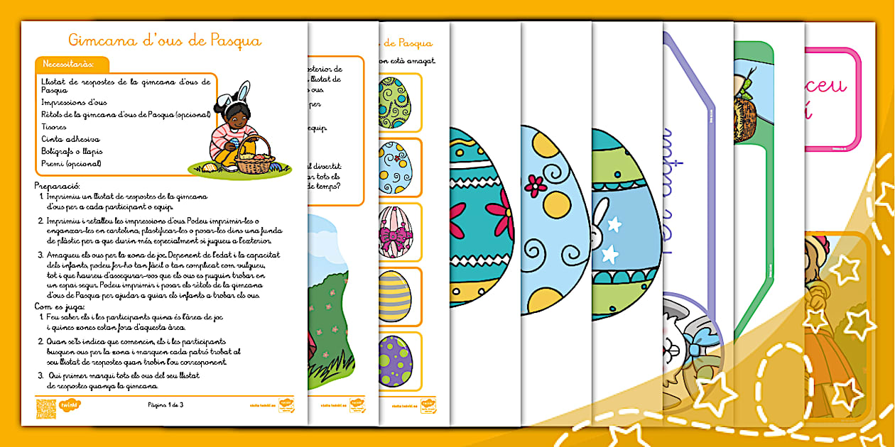 Gimcana: A la recerca dels ous de Pasqua! - Català - Twinkl