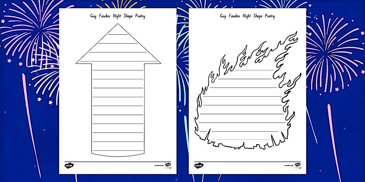 Guy Fawkes Night Shape Poetry (profesor hizo) - Twinkl