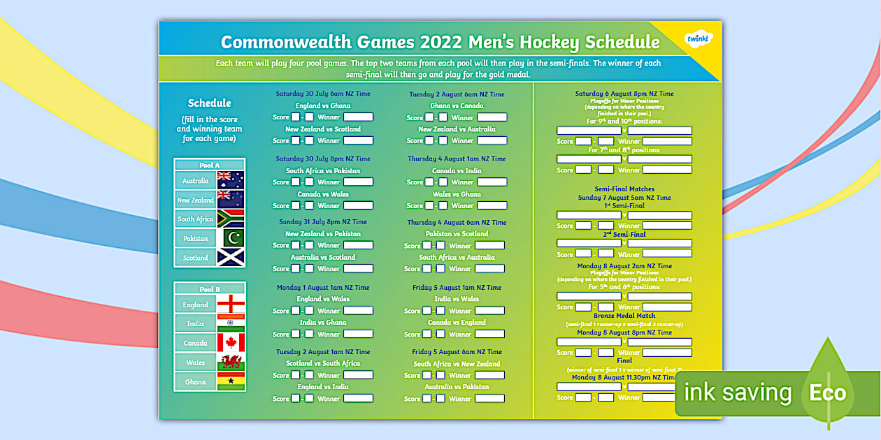 Commonwealth Games 2027 Hockey Schedule