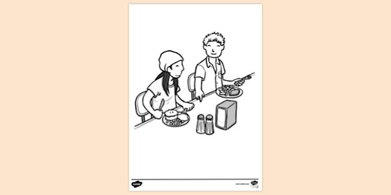 Child Using Good Manners Colouring Sheet | Colouring Sheets