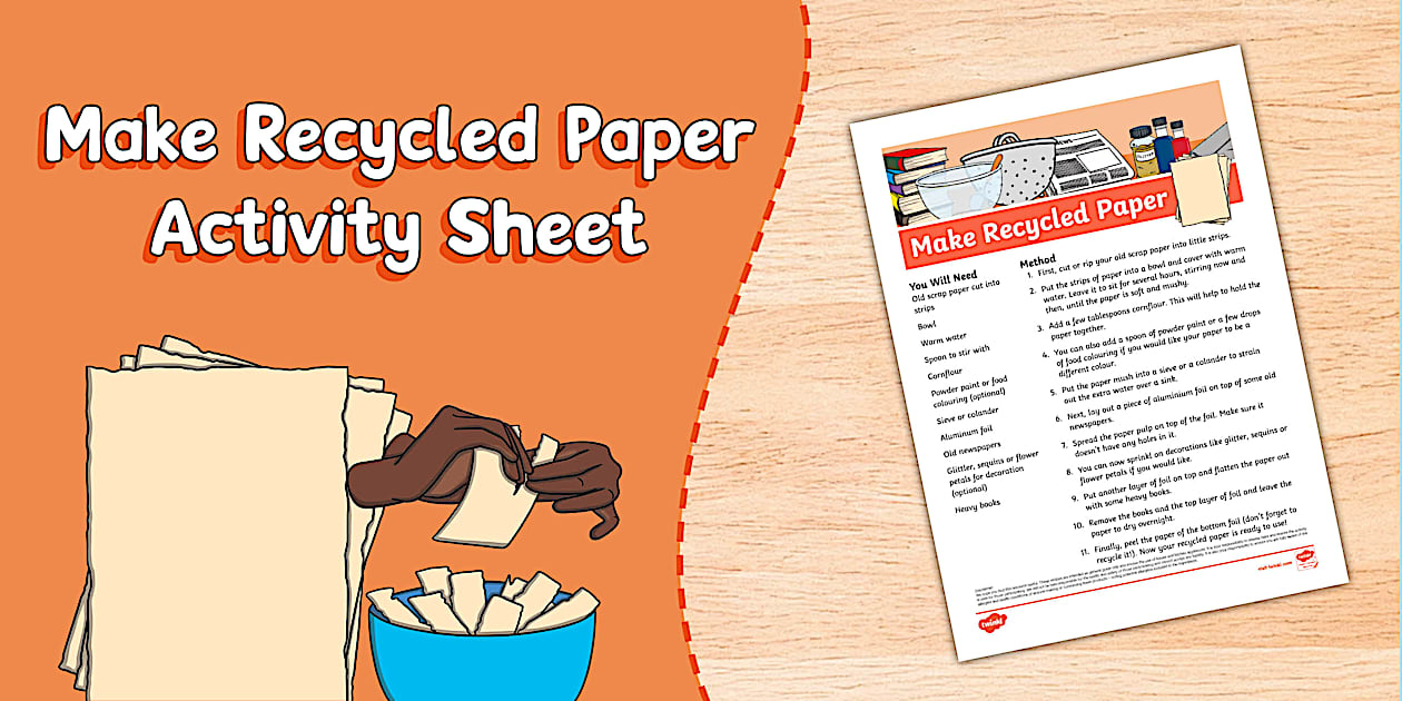 Make Recycled Paper Instruction Sheet