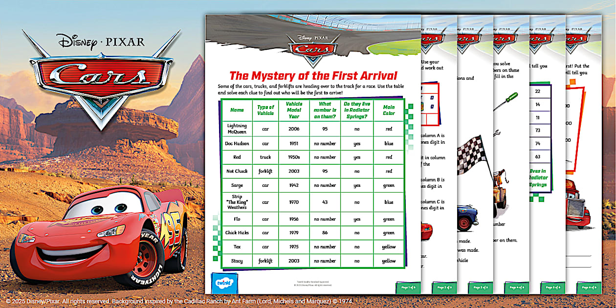 Cars: The Mystery of the First Arrival Math Project Twinkl Cars: The Mystery of the First Arrival Math Project Twinkl