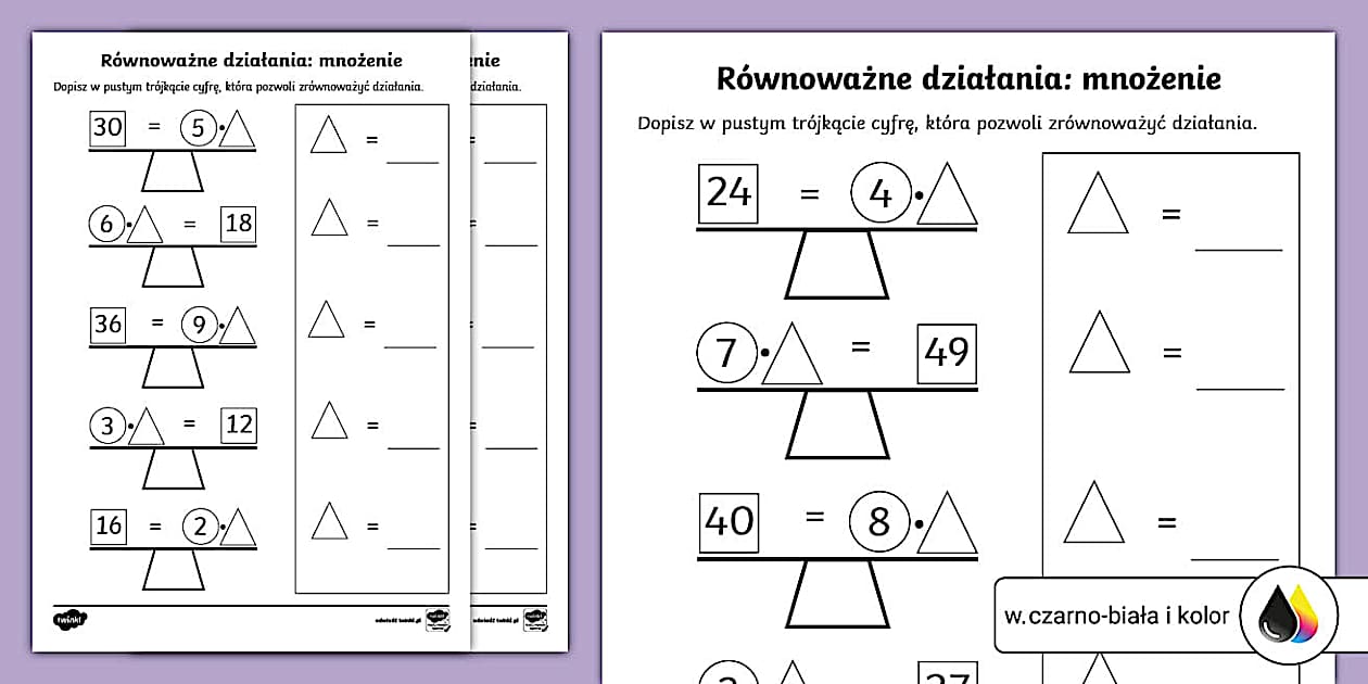 Mnożenie w zakresie 50 | Wpisz brakującą cyfrę | Liczby i działania