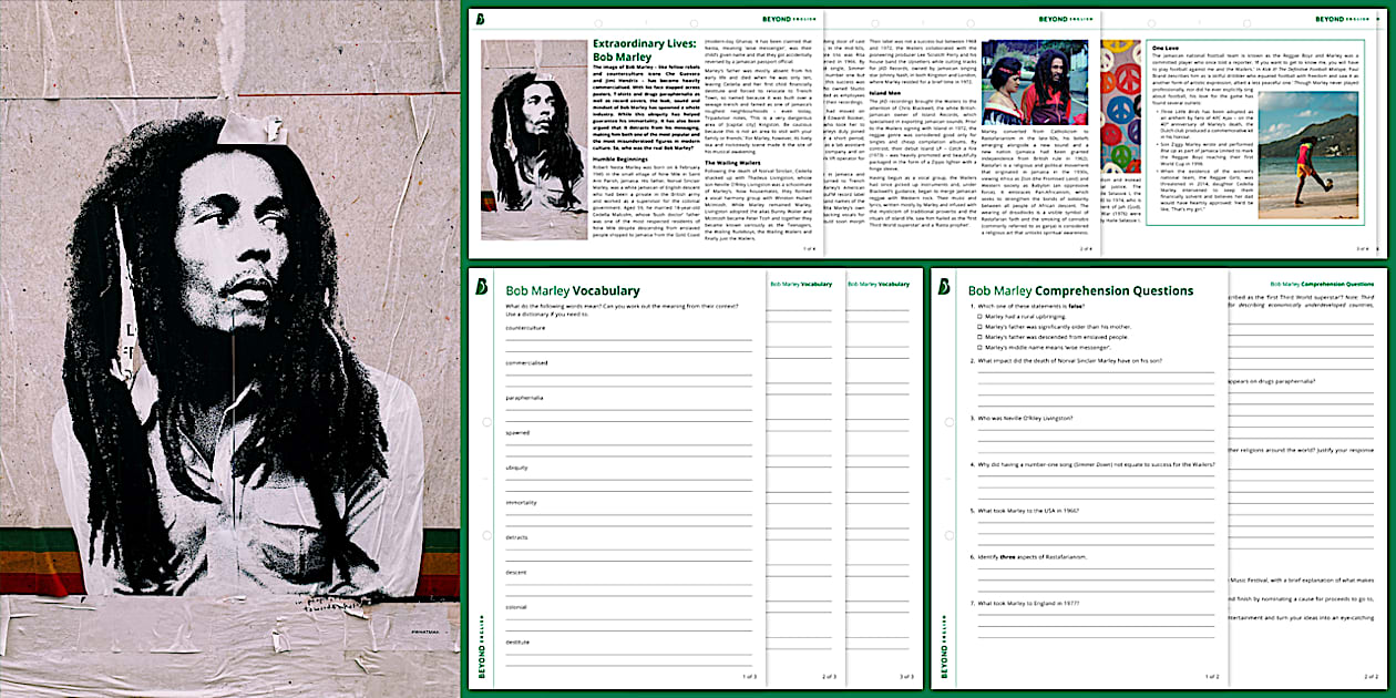 Extraordinary Lives: Bob Marley Reading Comprehension