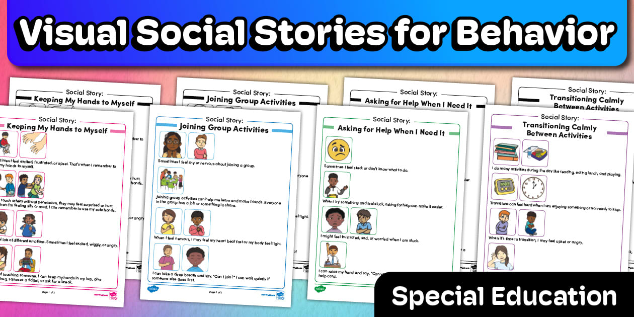 Visual Social Stories for Behavior Pack Special Education