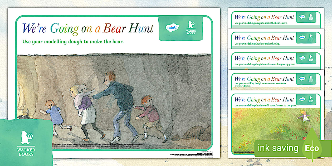 FREE! - We're Going on a Bear Hunt Modelling Dough Mats | Twinkl