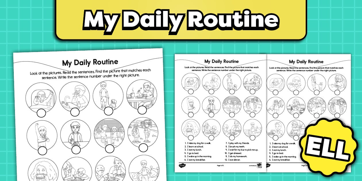 Group Work Routine Ells My Daily Routine Worksheet for ELL