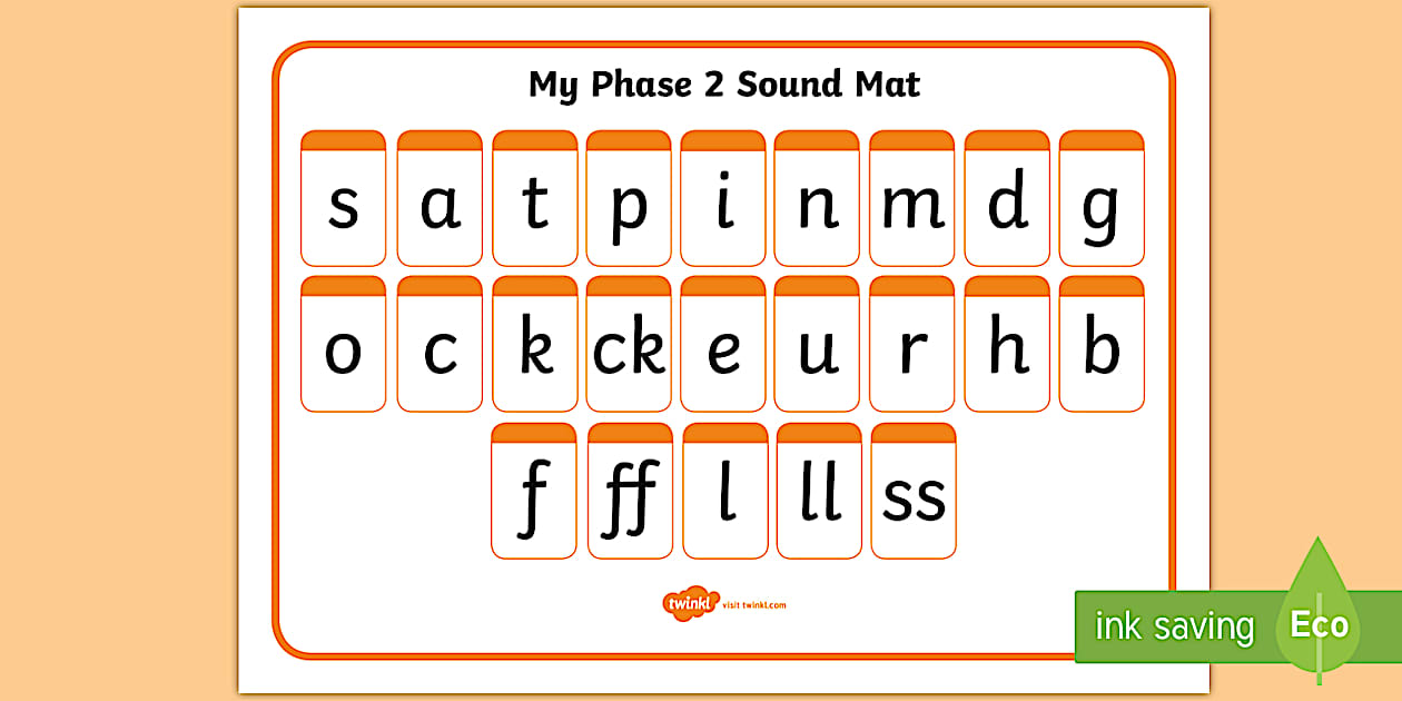 Phase 2 Sound Mat Letters Only (teacher made) Twinkl